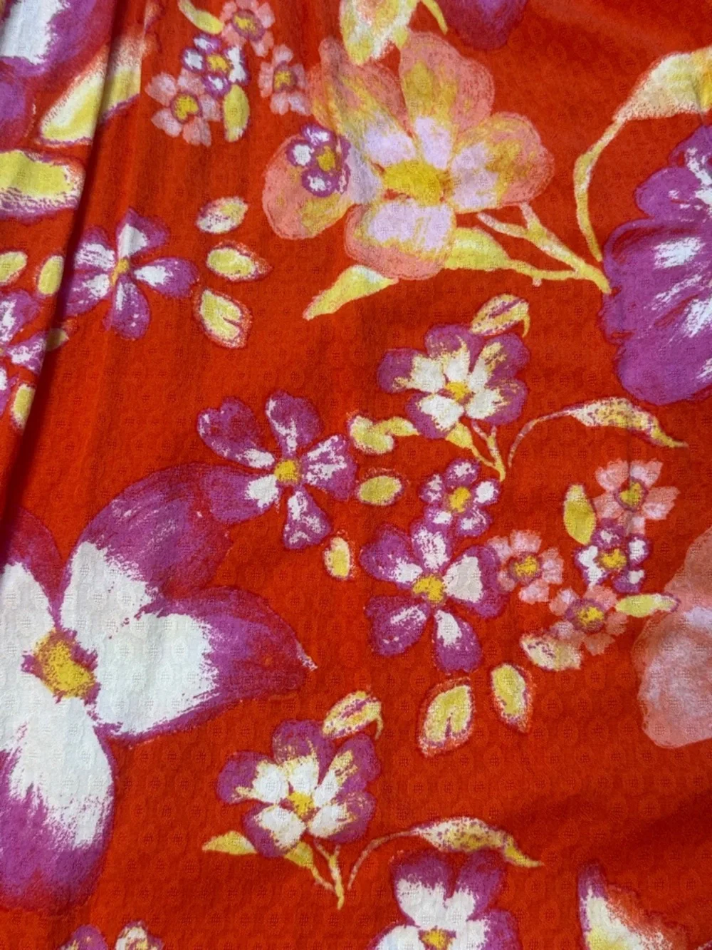 Orange Floral Maxi Dress with Purple & White Blooms - Picture 6 of 6